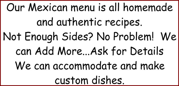 Bates Catering Mexican Menu Customization